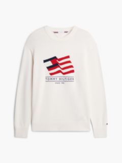 Intarsia Flag Relaxed Crew Neck Jumper — Beige 5