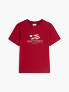 Wavy Flag Appliqué Jersey T-Shirt — Red 5