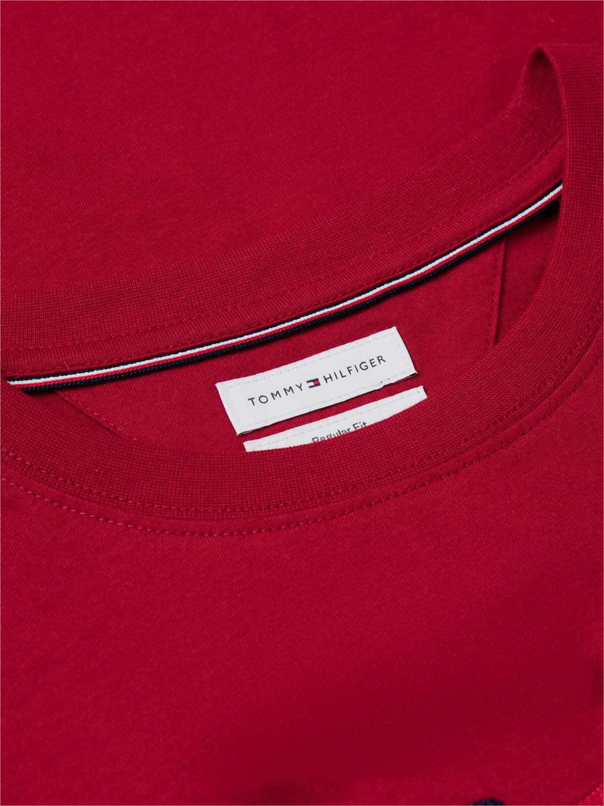 Wavy Flag Appliqué Jersey T-Shirt — Red