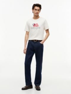 Wavy Flag Appliqué Jersey T-Shirt — Beige 2