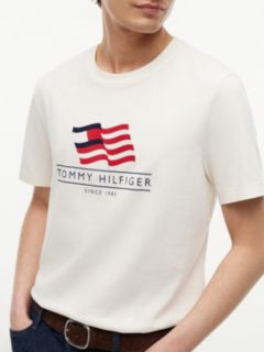 Wavy Flag Appliqué Jersey T-Shirt — Beige 3