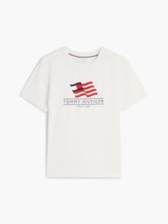 Wavy Flag Appliqué Jersey T-Shirt — Beige 5