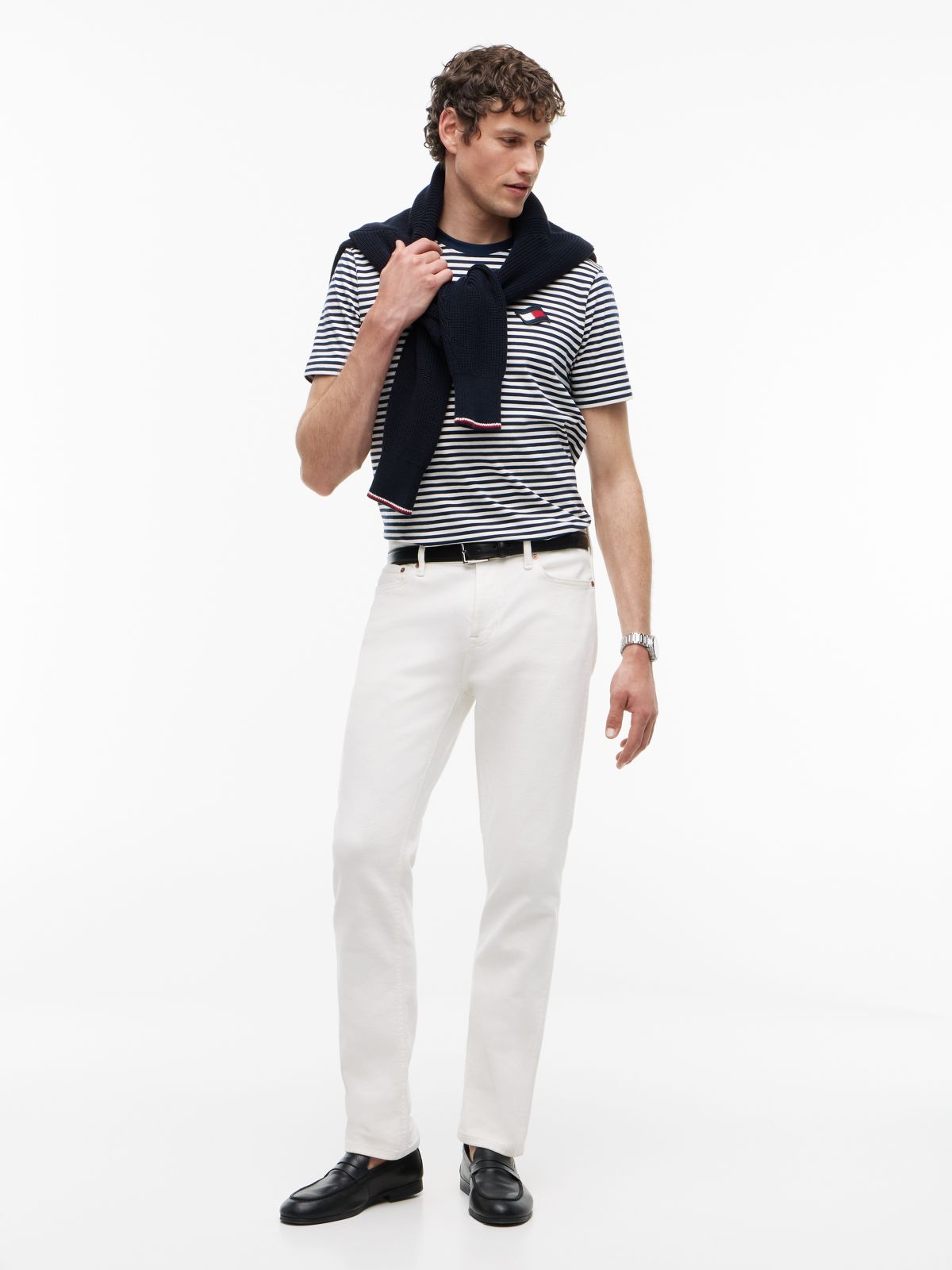 Wavy Flag Patch Stripe T-Shirt — Multi