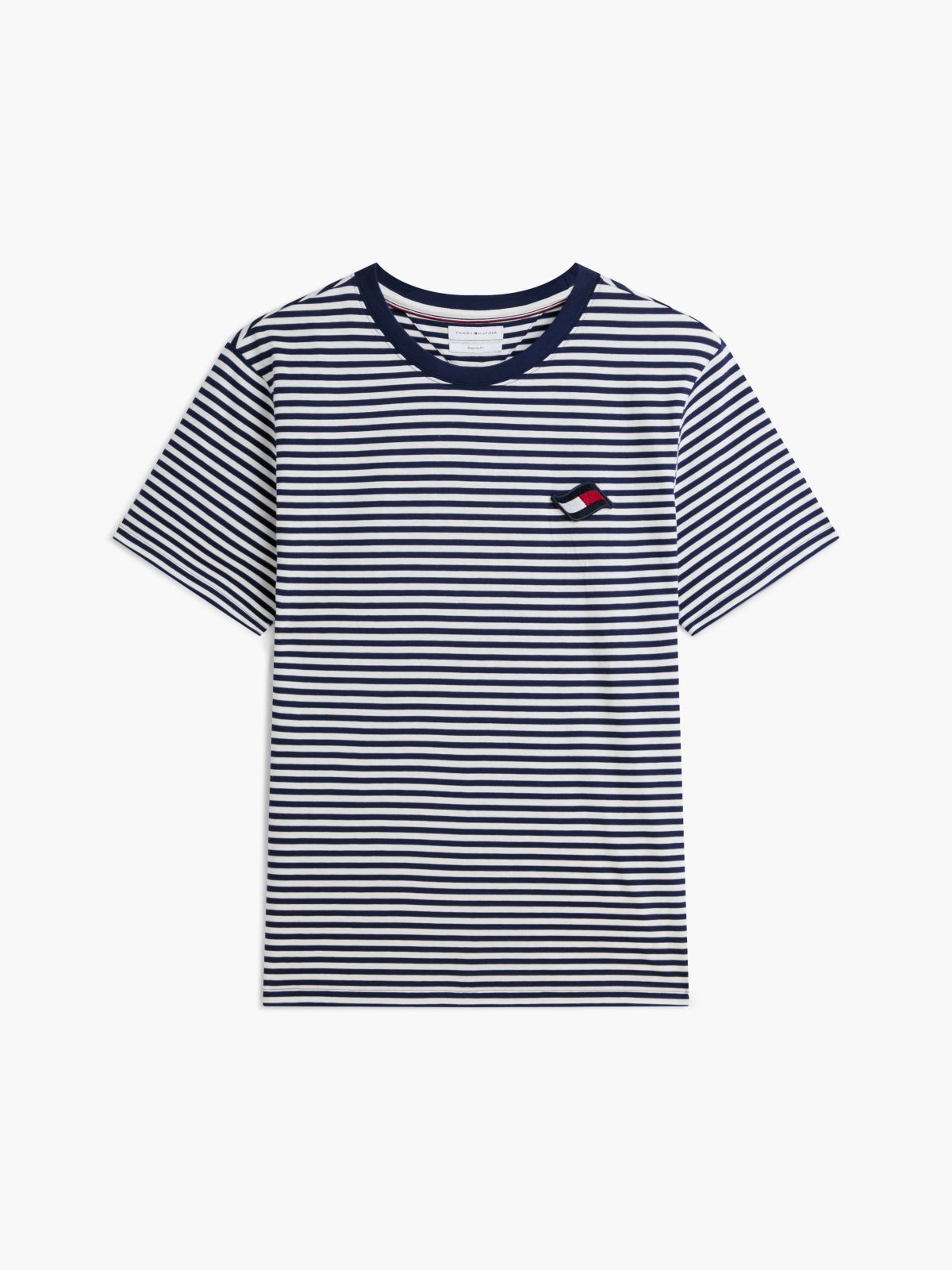 Wavy Flag Patch Stripe T-Shirt — Multi
