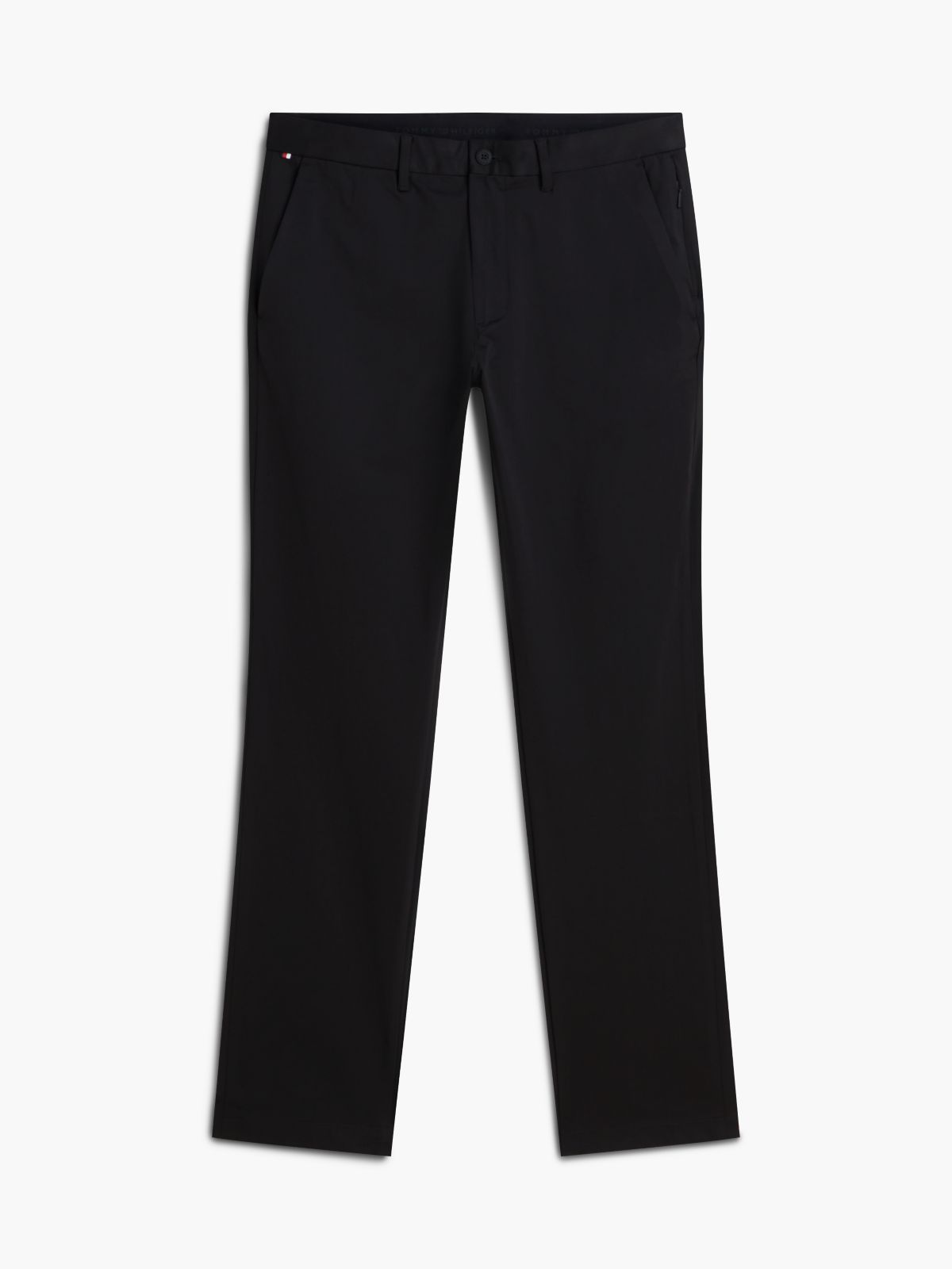 Denton Slim Straight Performance Tech Knit Chinos — Black