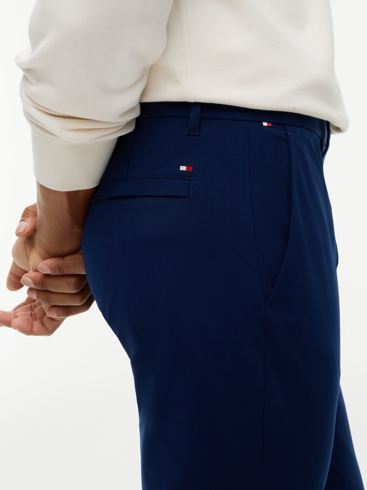 Denton Slim Straight Performance Tech Knit Chinos — Blue