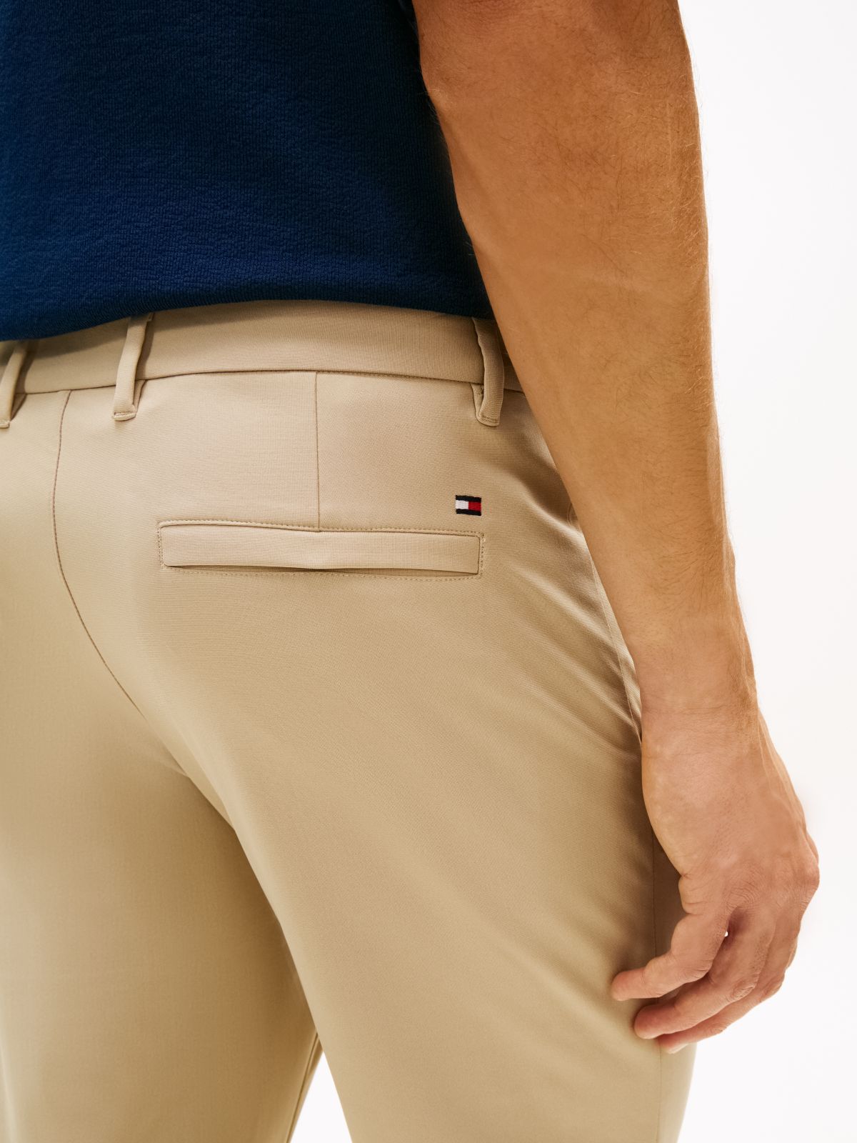 Denton Slim Straight Performance Tech Knit Chinos — Khaki