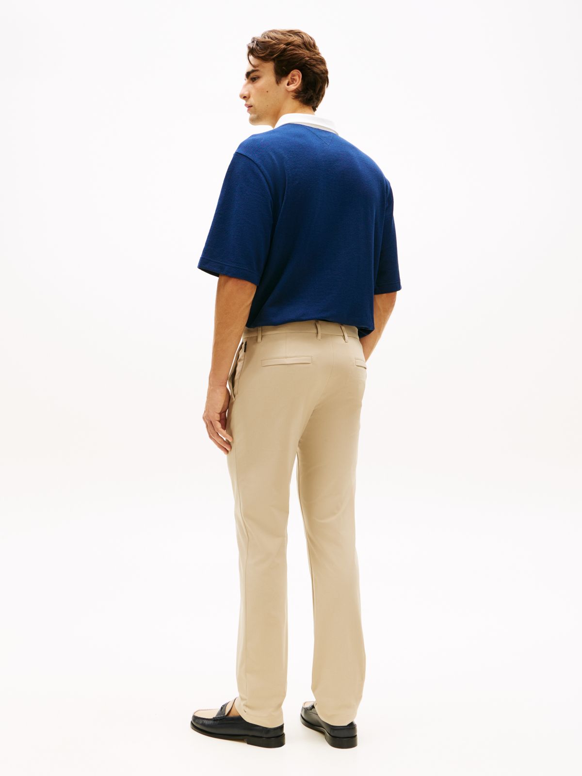 Denton Slim Straight Performance Tech Knit Chinos — Khaki