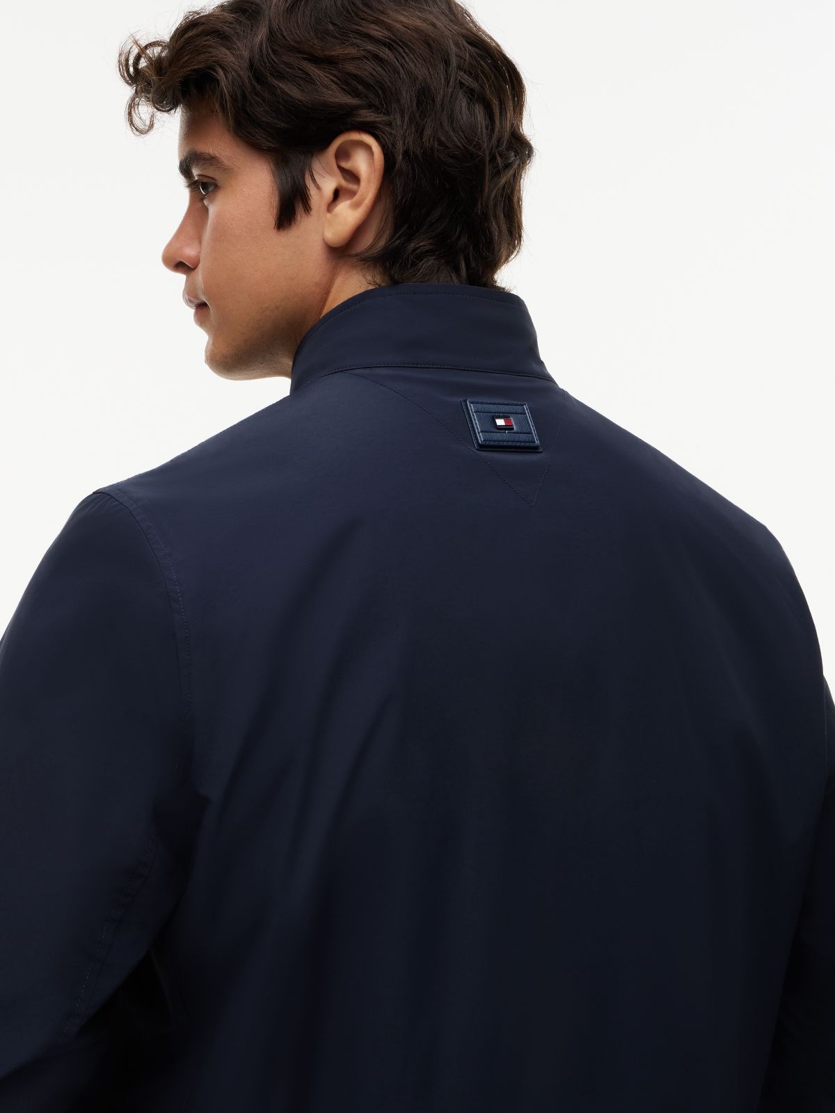 New York Label Performance Relaxed Harrington Jacket — Blue