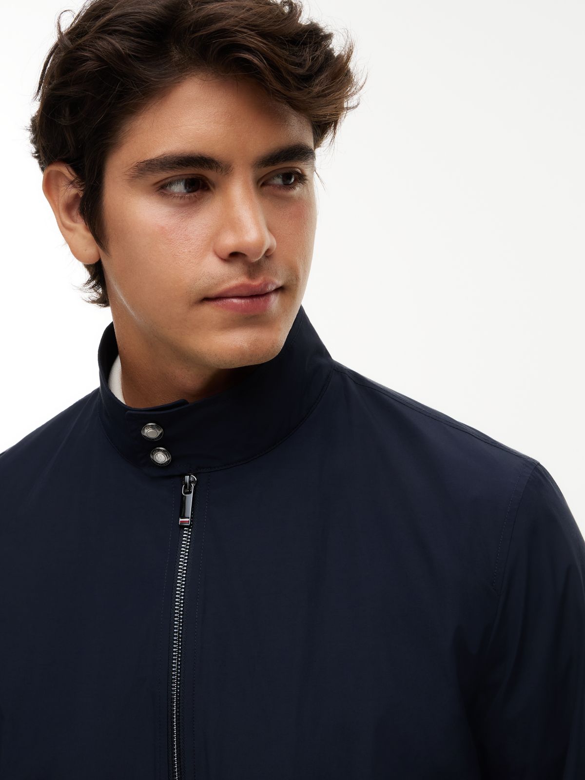 New York Label Performance Relaxed Harrington Jacket — Blue