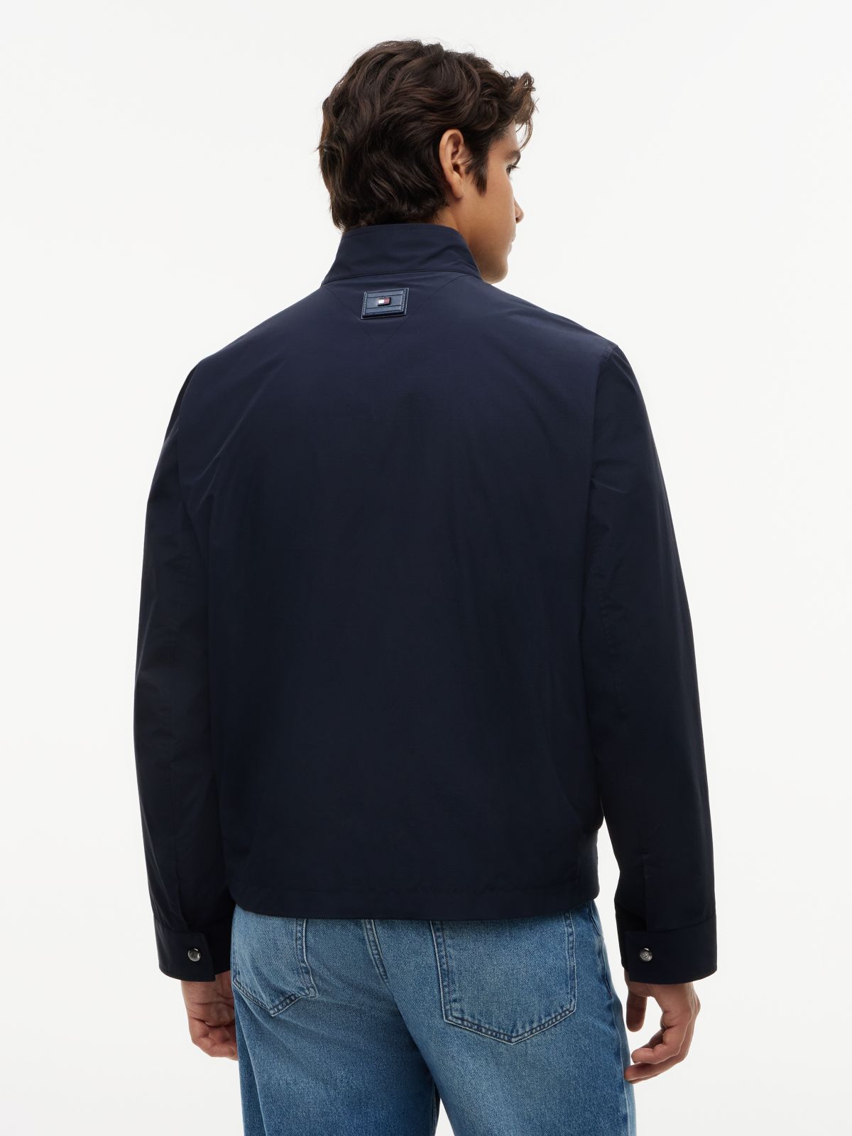 New York Label Performance Relaxed Harrington Jacket — Blue