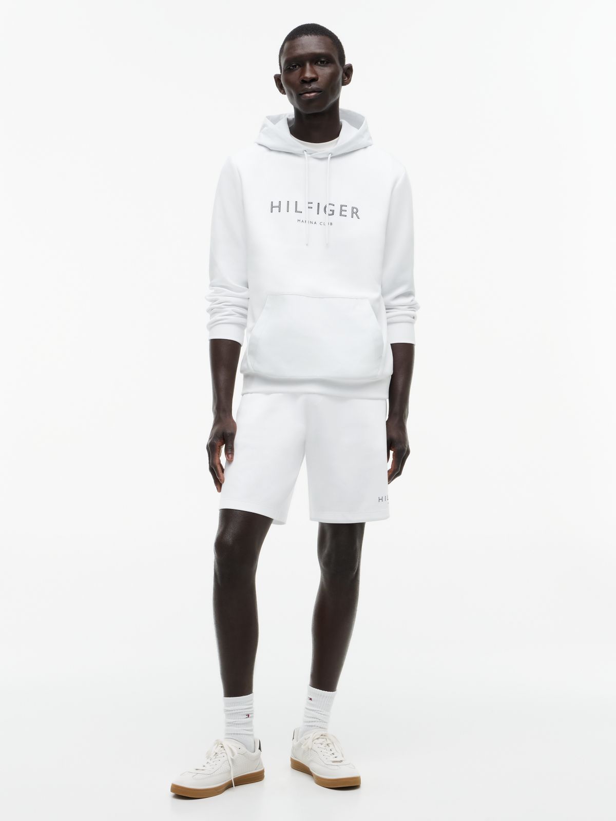 Intechno Knit Logo Sweat Shorts — White