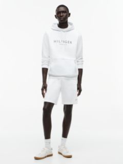 Intechno Knit Logo Sweat Shorts — White 2