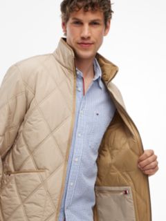 Diamond Quilted Zip-Thru Jacket — Beige 3