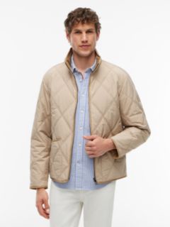 Diamond Quilted Zip-Thru Jacket — Beige 1