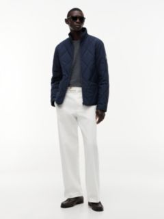 Diamond Quilted Zip-Thru Jacket — Blue 2
