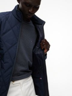 Diamond Quilted Zip-Thru Jacket — Blue 4