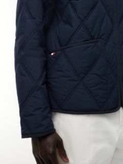 Diamond Quilted Zip-Thru Jacket — Blue 5