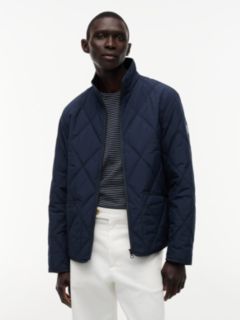 Diamond Quilted Zip-Thru Jacket — Blue 1