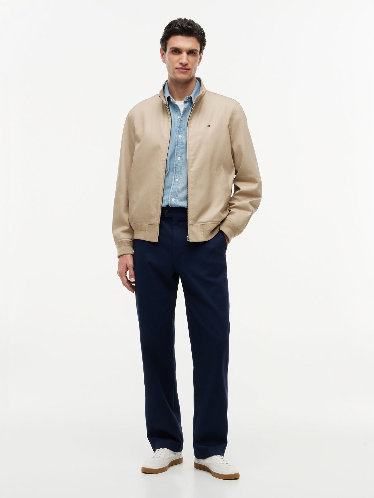 Twill Harrington Jacket — Beige