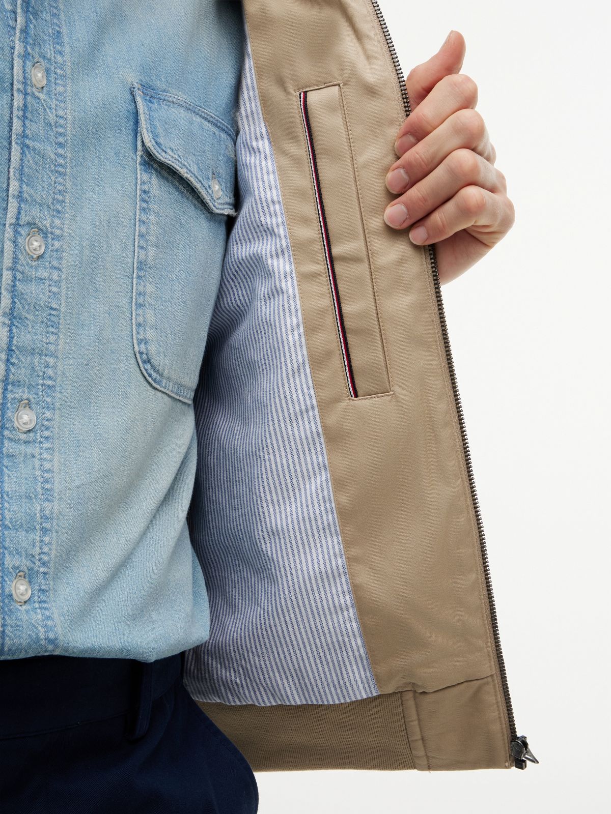 Twill Harrington Jacket — Beige