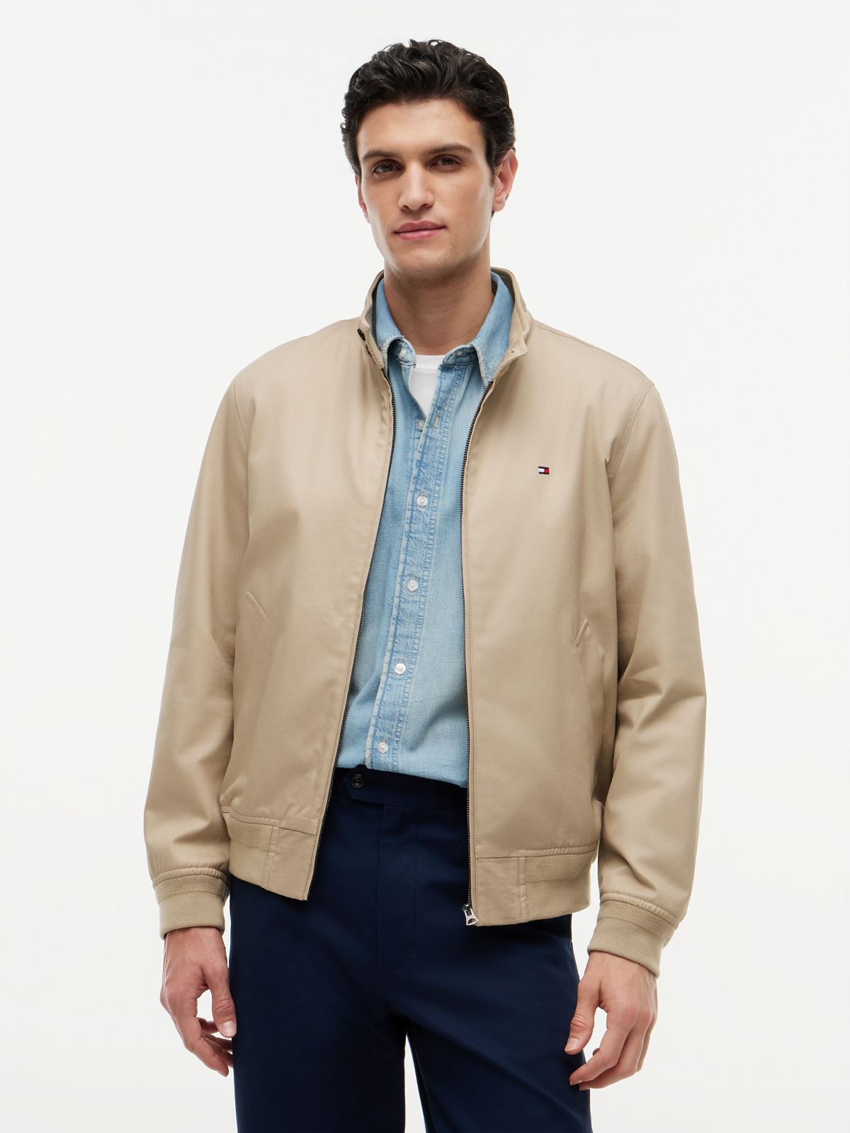 Twill Harrington Jacket — Beige