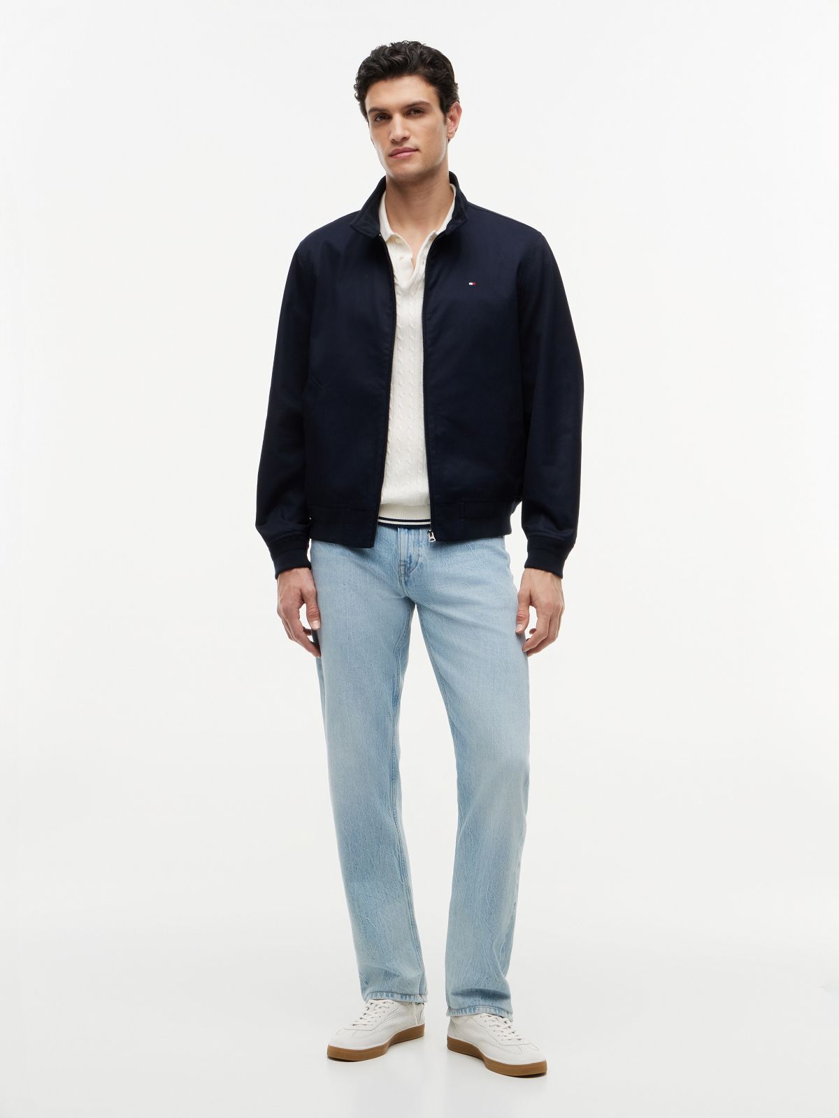 Twill Harrington Jacket — Blue