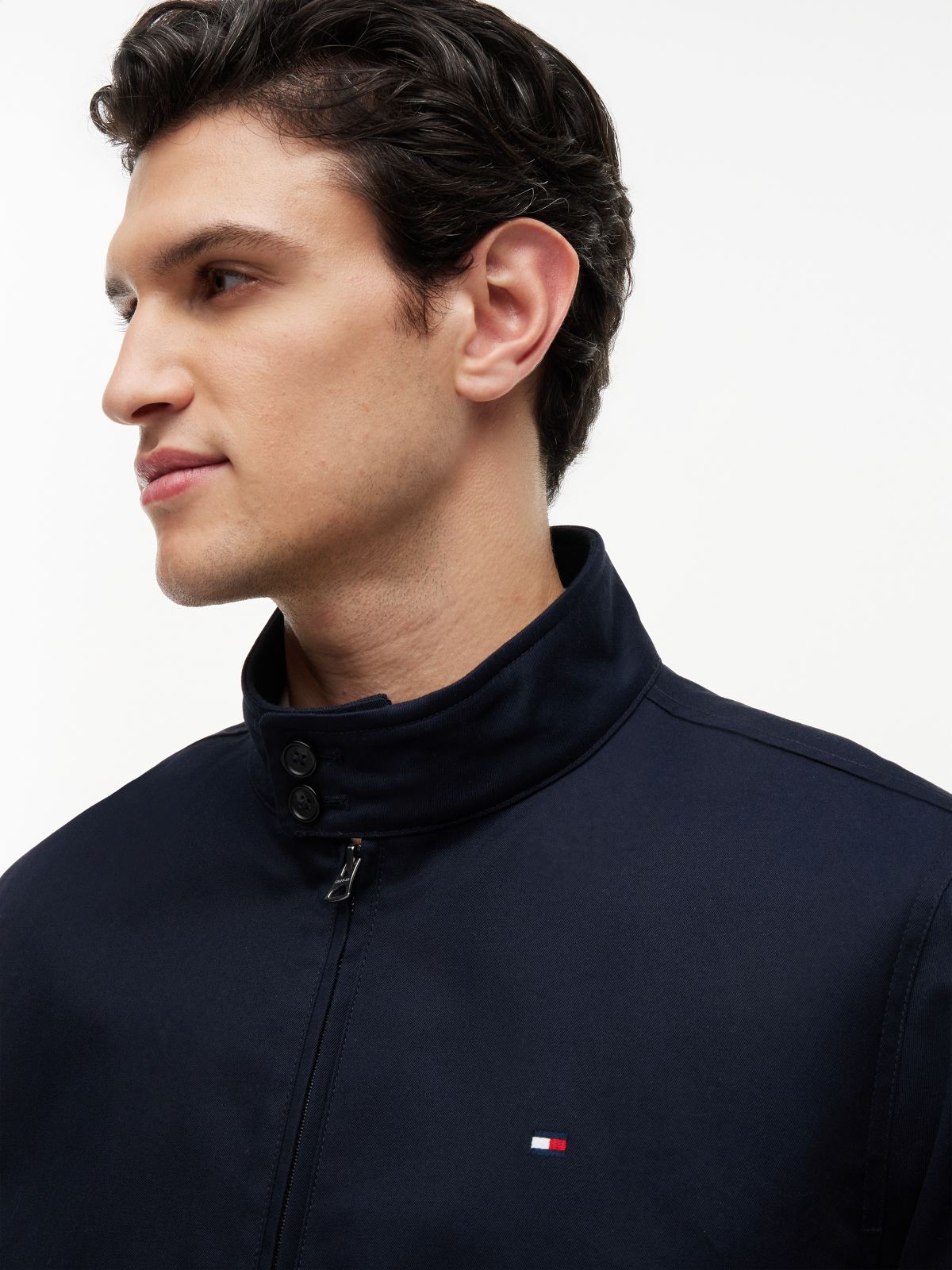 Twill Harrington Jacket — Blue