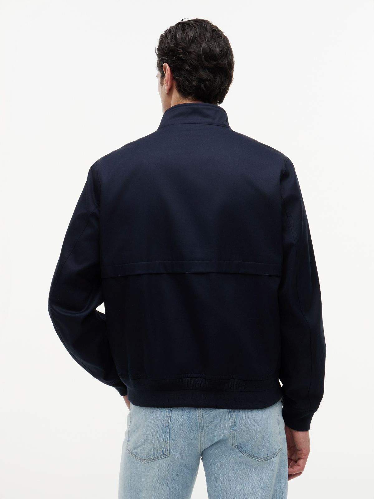 Twill Harrington Jacket — Blue