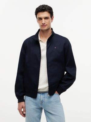 blue twill harrington jacket for men tommy hilfiger