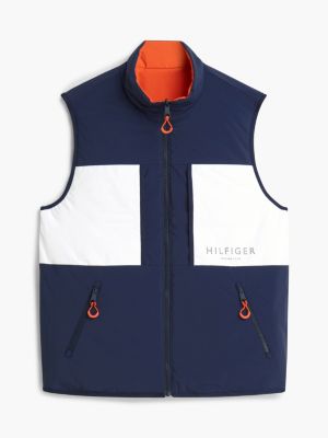 orange reversible zip-thru regatta gilet for men tommy hilfiger