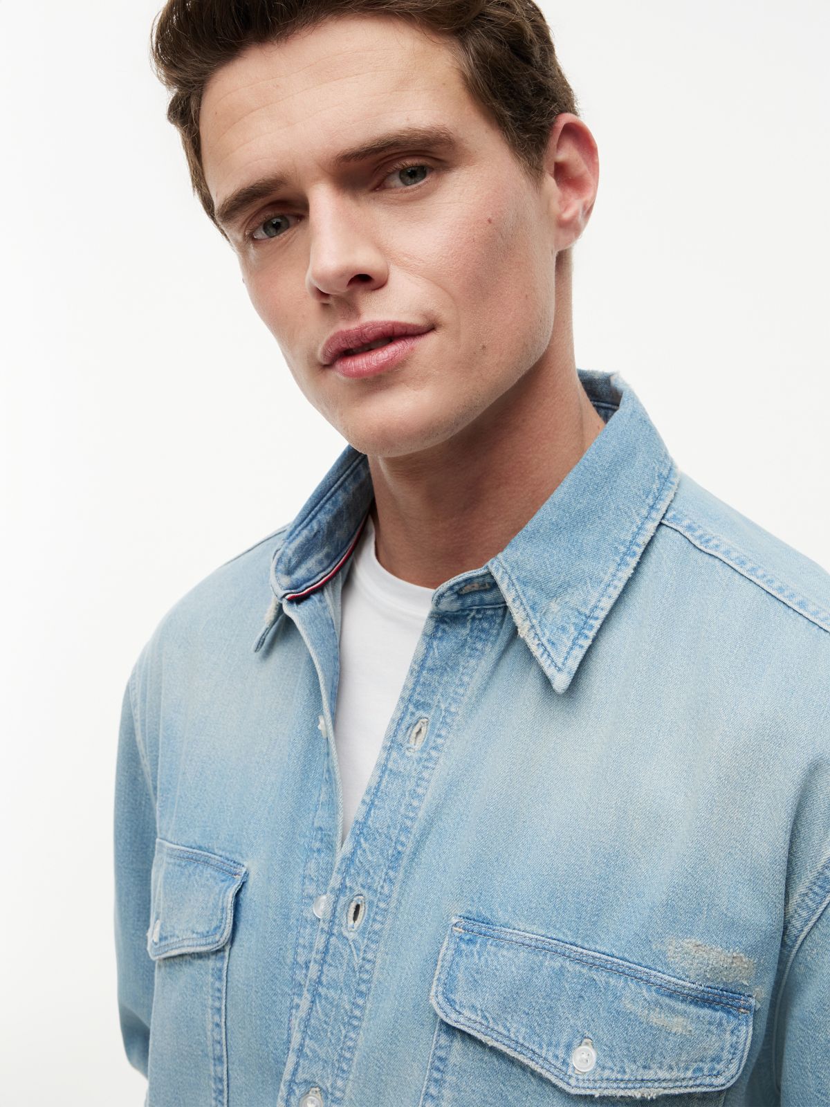 Relaxed Fit Denim Shirt — Blue