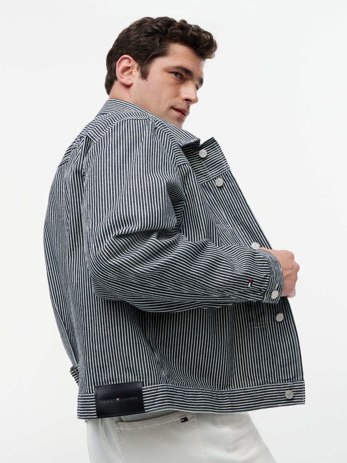 Stripe Denim Jacket — Blue
