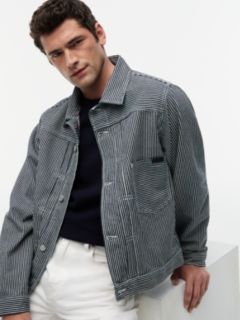 Stripe Denim Jacket — Blue 4