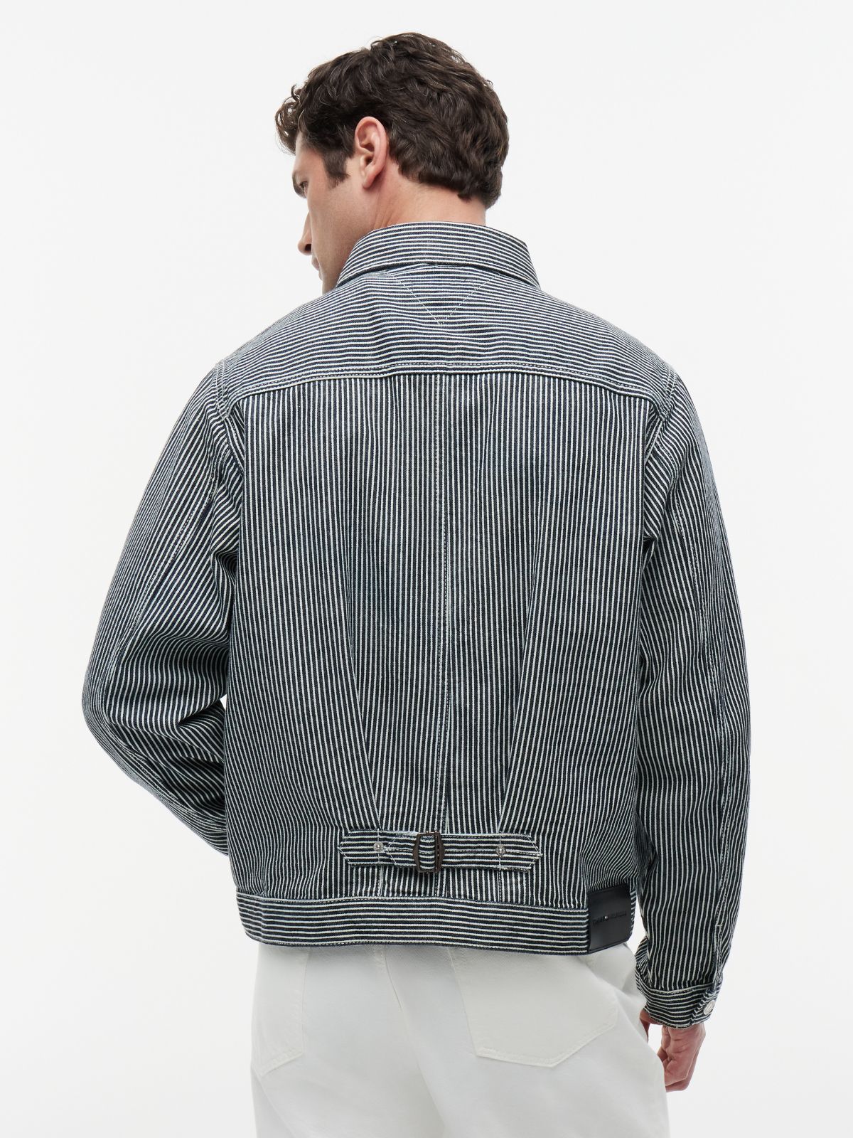 Stripe Denim Jacket — Blue