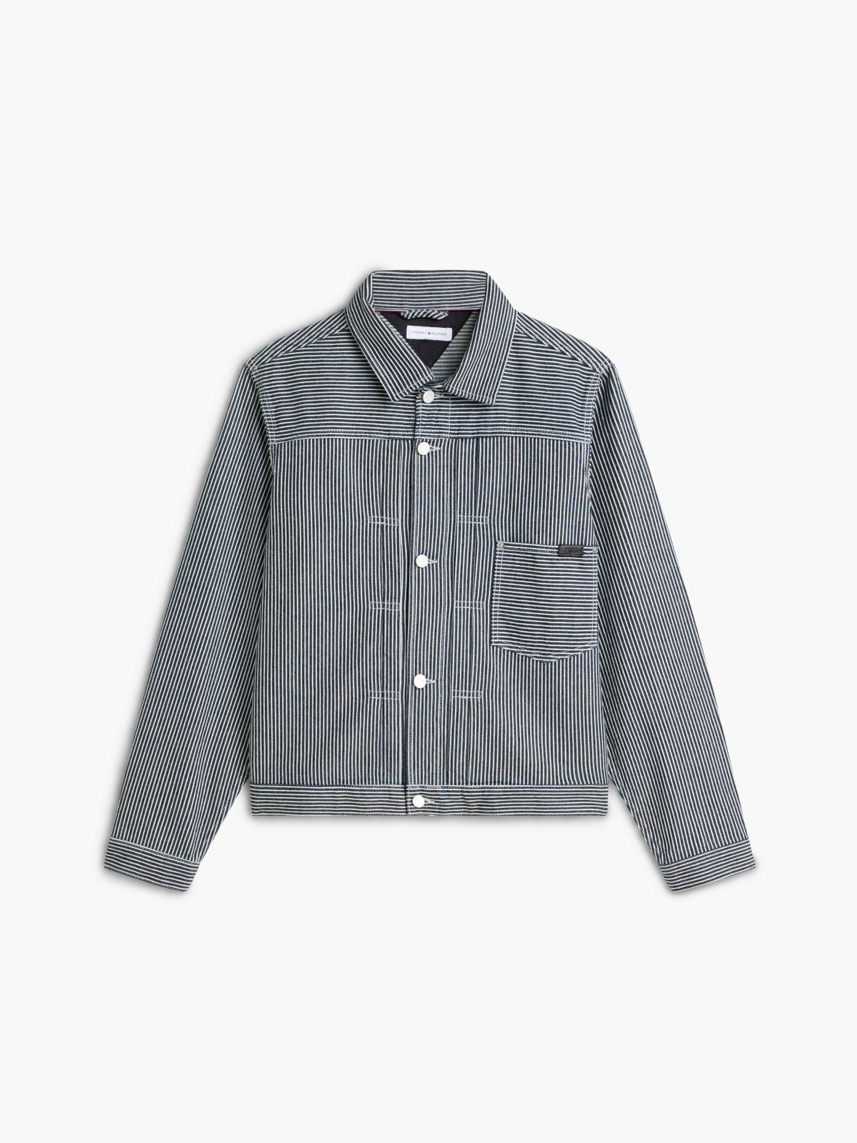 Stripe Denim Jacket — Blue