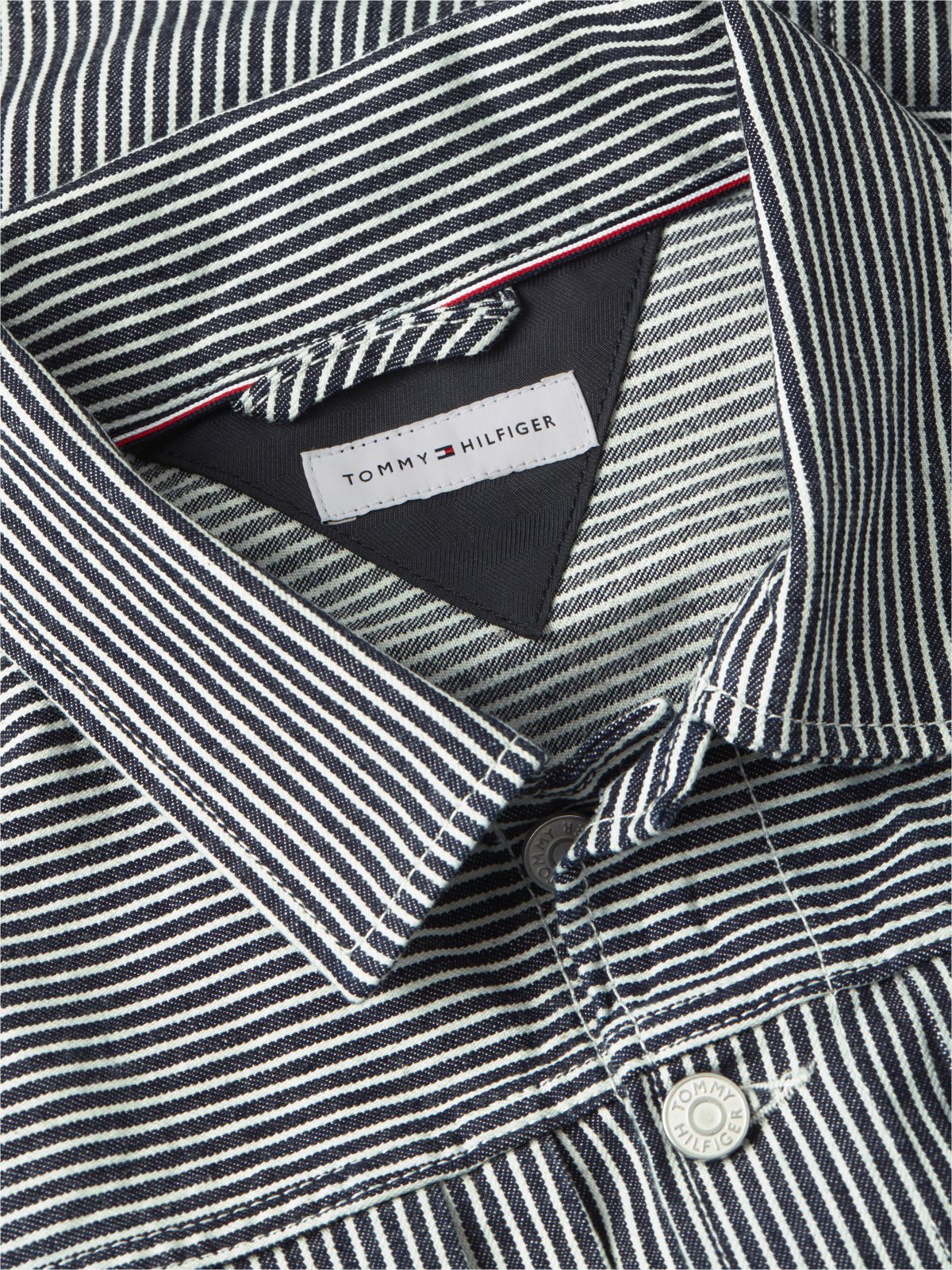 Stripe Denim Jacket — Blue