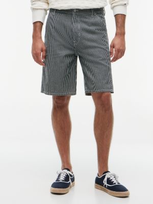 shorts relaxed fit in denim a righe blue da uomini tommy hilfiger