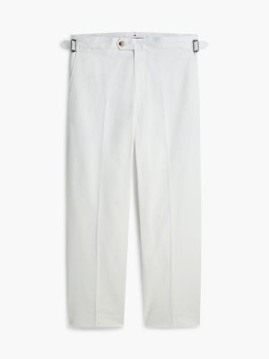 yellow new york label relaxed twill trousers for men tommy hilfiger