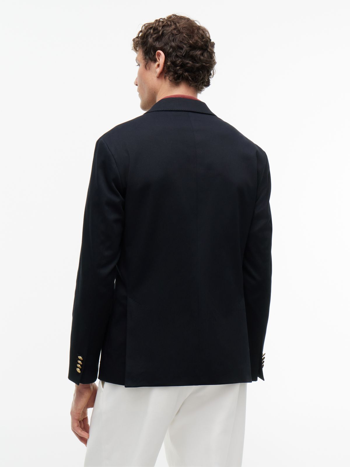 New York Label Crest Regular Fit Blazer — Blue