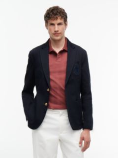 New York Label Crest Regular Fit Blazer — Blue 1
