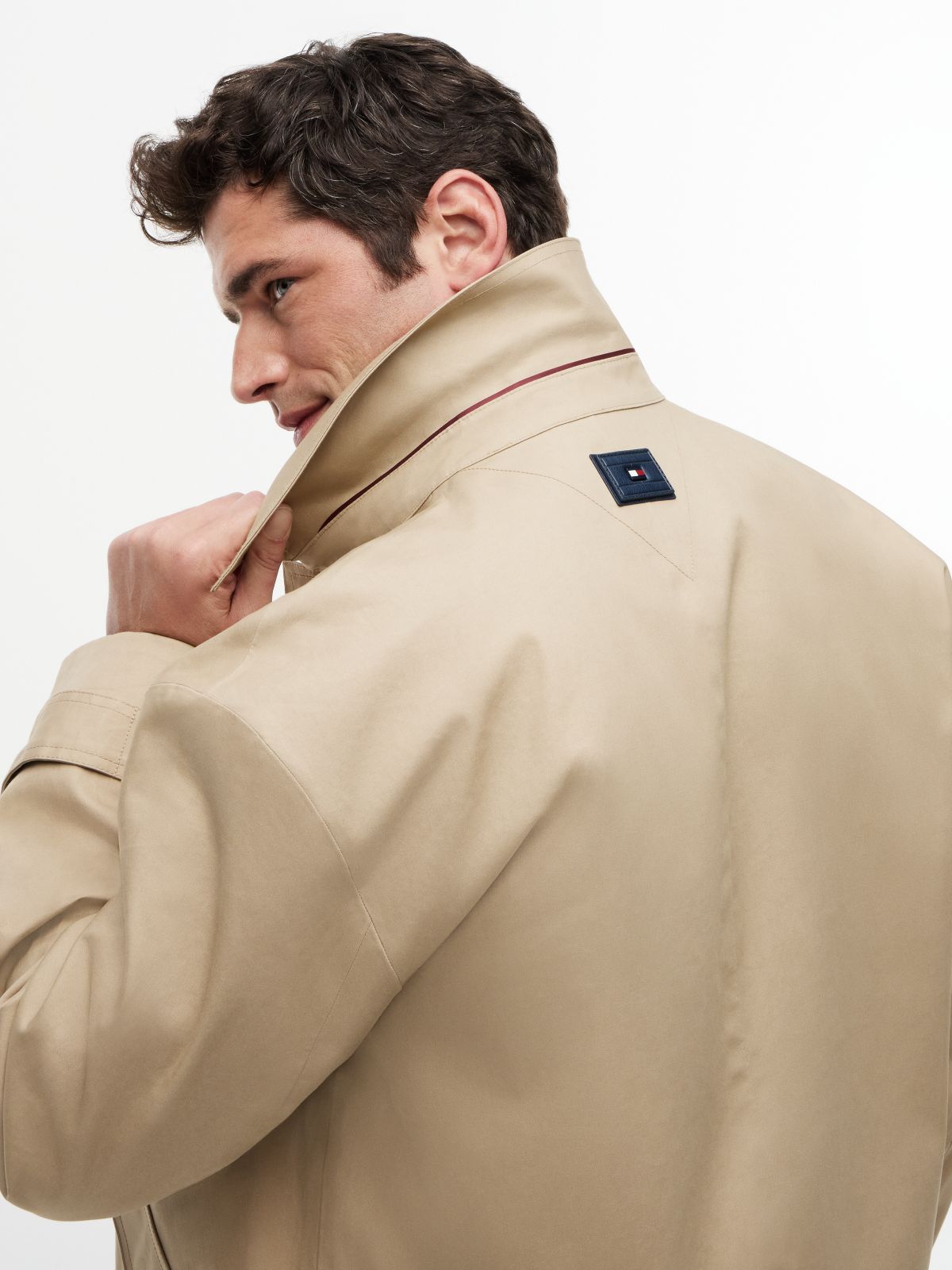 New York Label Relaxed Car Coat — Beige