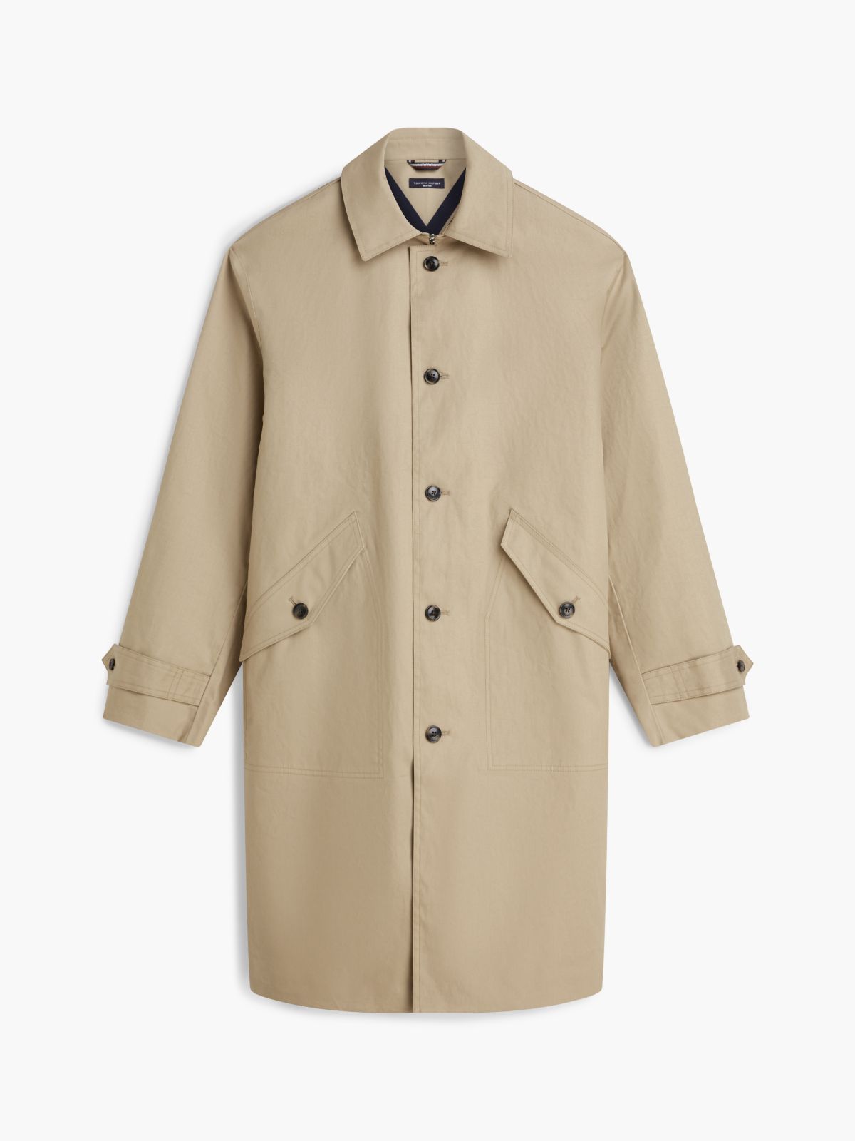 New York Label Relaxed Car Coat — Beige