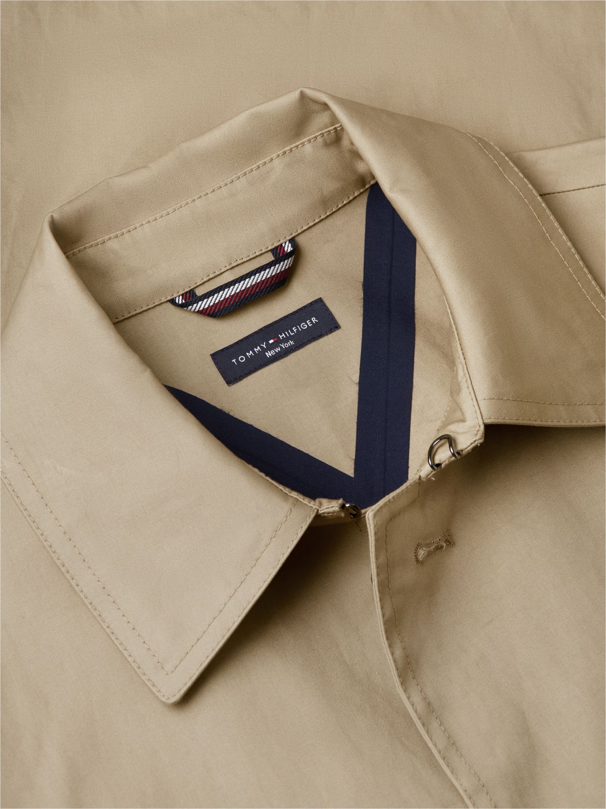 New York Label Relaxed Car Coat — Beige