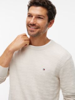 Flag Knit Crew Neck Jumper — Beige 3