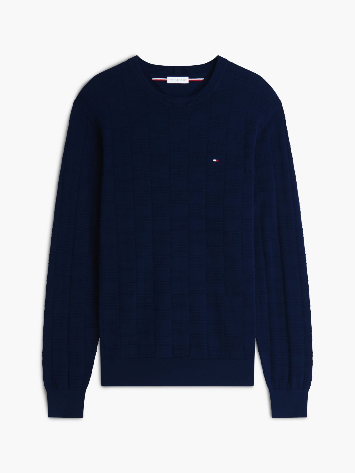 Flag Knit Crew Neck Jumper — Blue