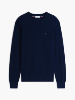 Flag Knit Crew Neck Jumper — Blue 5