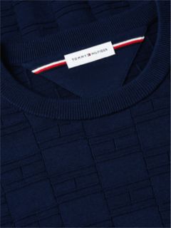Flag Knit Crew Neck Jumper — Blue 6