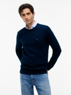 Flag Knit Crew Neck Jumper — Blue 1