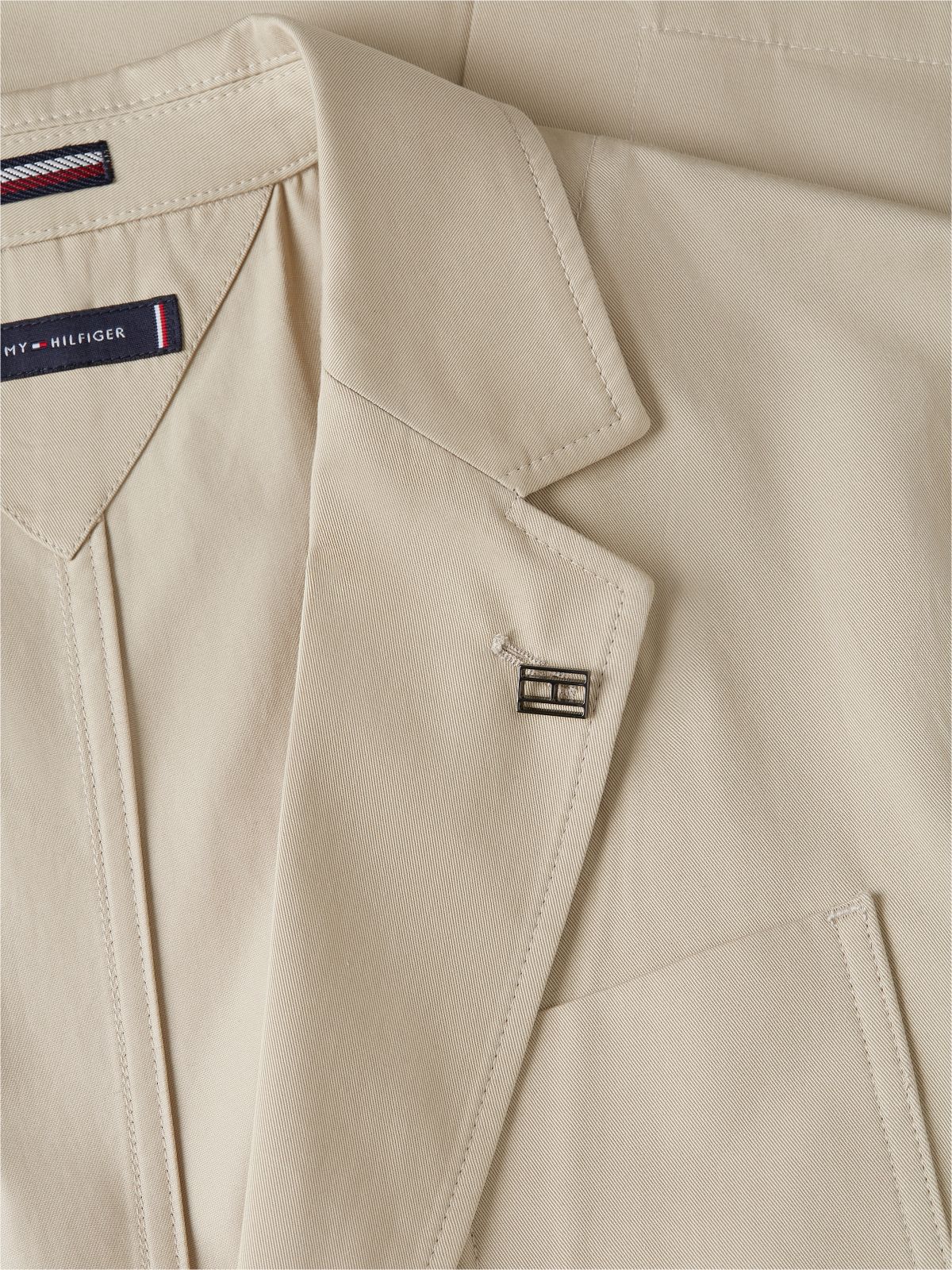 New York Label Boxy Fit Blazer — Beige